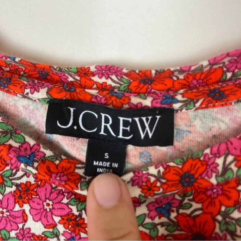 J.CREW Floral High Neck Puff Long Sleeve Top size Small - Picture 5 of 7